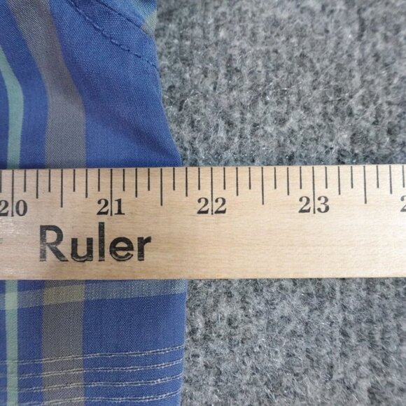 Tommy Bahama Camp Shirt S Blue Plaid Collar Loop Silk Blend Island Zone - Picture 7 of 7